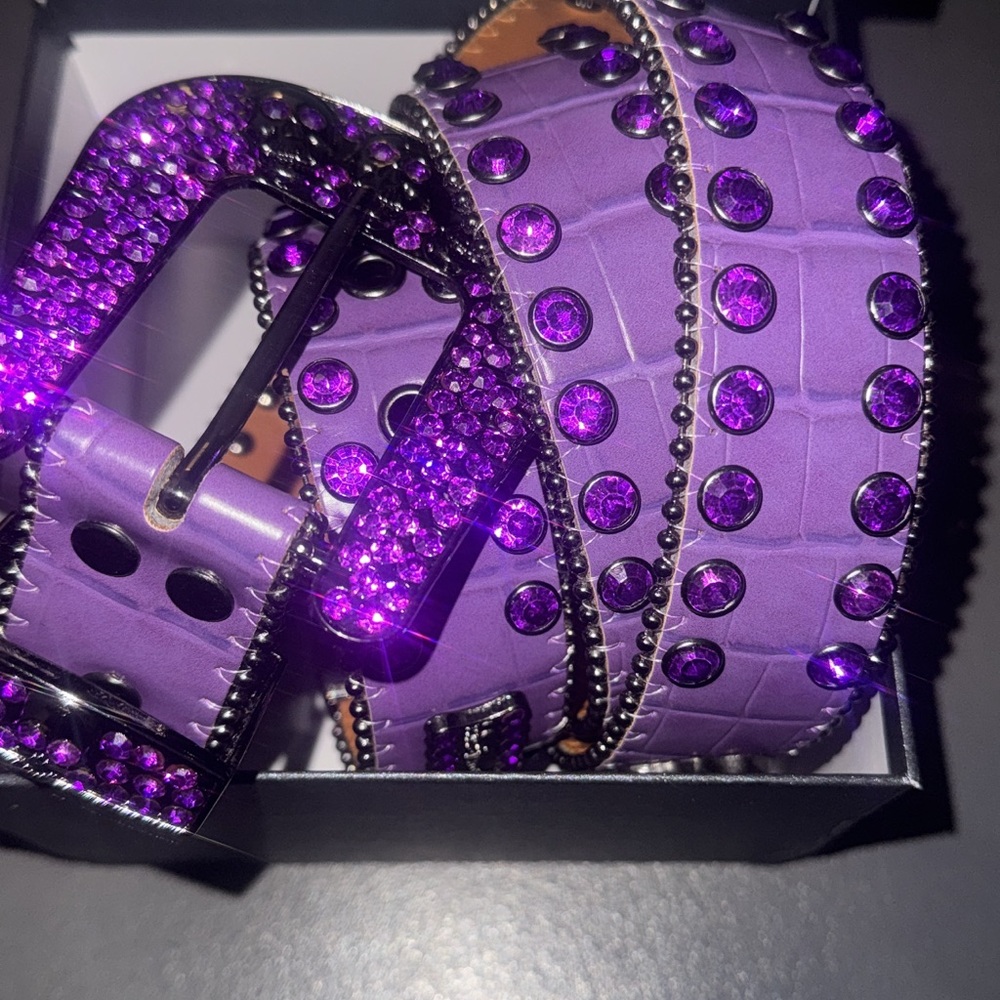 COPY-COPY-COPY-COPY Purple Studded BB Simon Belt